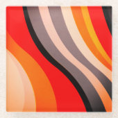 Farbige Streifen Glasuntersetzer (Vorderseite)