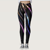 Farbige Streifen Glitzern Leggings (Vorderseite)
