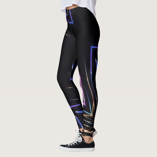 Farbige Streifen Glitzern Leggings (Links)