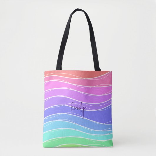 Farbige Streifen Gradient Totbeutel Tasche (Vorderseite)