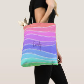 Farbige Streifen Gradient Totbeutel Tasche (Von Nahem)