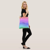 Farbige Streifen Gradient Totbeutel Tasche (Am Model)