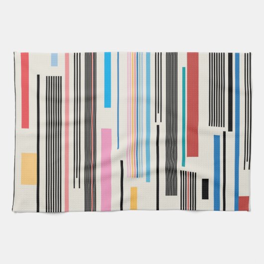 Farbige Streifen: Grafikmuster Mix Geschirrtuch (Horizontal)