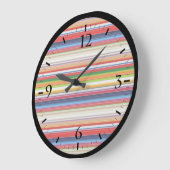 Farbige Streifen Große Wanduhr (Winkel)