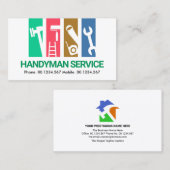 Farbige Streifen Handyman Tools Generalunternehmer Visitenkarte (Vorne/Hinten)