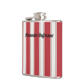 Farbige Streifen in Rot, Weiß und Mocha Flachmann (Links)