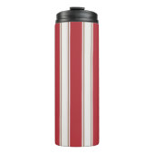 Farbige Streifen in Rot, Weiß und Mocha Thermosbecher (Vorderseite)