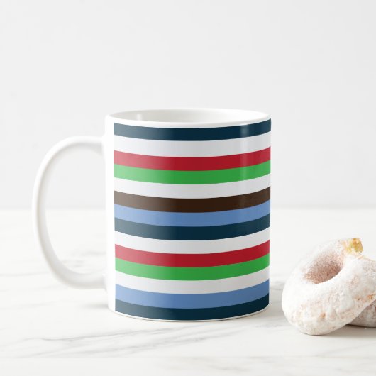 Farbige Streifen Kaffeetasse (Mit Donut)