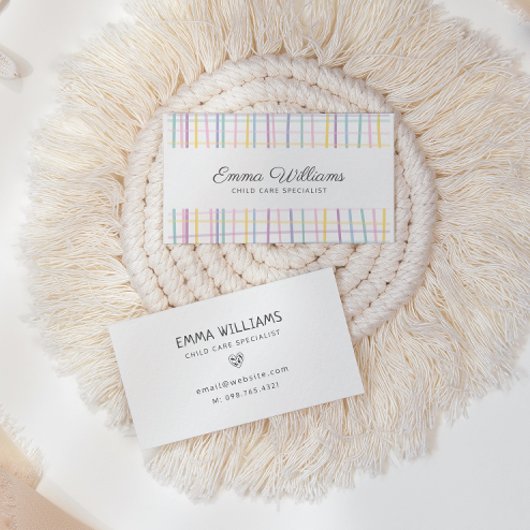 Farbige Streifen Kinderbetreuung Kinderbetreuung K Visitenkarte