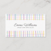 Farbige Streifen Kinderbetreuung Kinderbetreuung K Visitenkarte (Vorderseite)