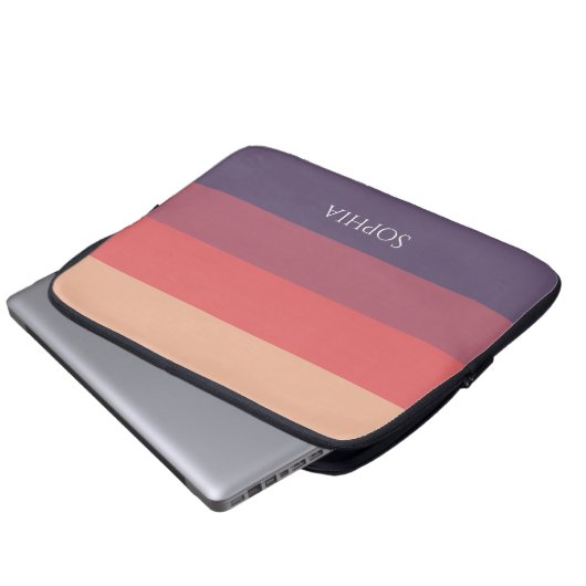 Farbige Streifen - Laptopschutzhülle (Vorne Knopf)