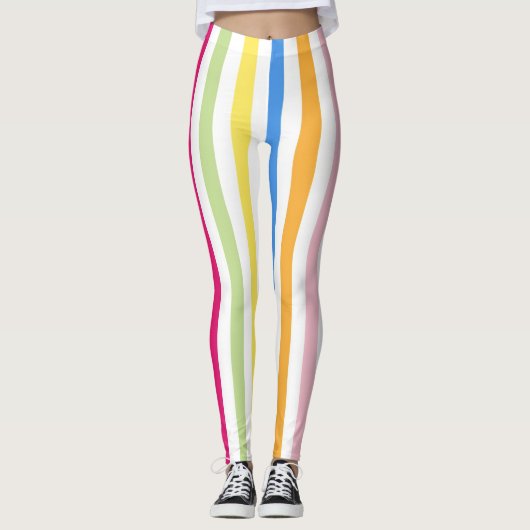 Farbige Streifen Leggings (Vorderseite)