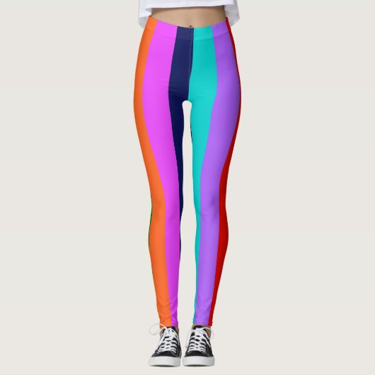 Farbige Streifen Leggings (Vorderseite)