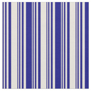 Farbige Streifen/Linienmuster in Beige und Blau Stoff