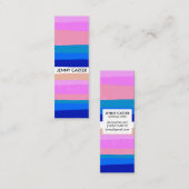 Farbige Streifen Minimalistisch Cool Mini Visitenkarte (Vorne/Hinten)