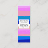Farbige Streifen Minimalistisch Cool Mini Visitenkarte (Rückseite)