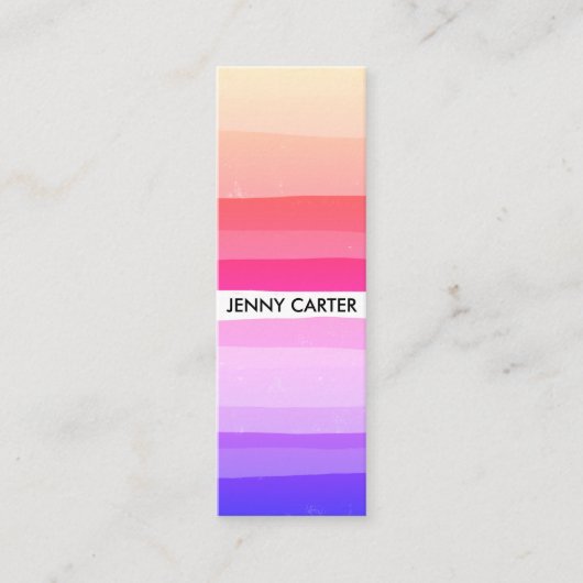Farbige Streifen Minimalistisch Cool Mini Visitenkarte (Vorderseite)