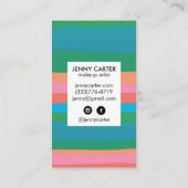 Farbige Streifen Minimalistisch Cool Visitenkarte (Rückseite)