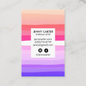 Farbige Streifen Minimalistisch Cool Visitenkarte (Rückseite)