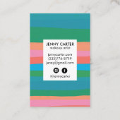 Farbige Streifen Minimalistisch Cool Visitenkarte (Rückseite)