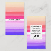 Farbige Streifen Minimalistisch Cool Visitenkarte (Vorne/Hinten)