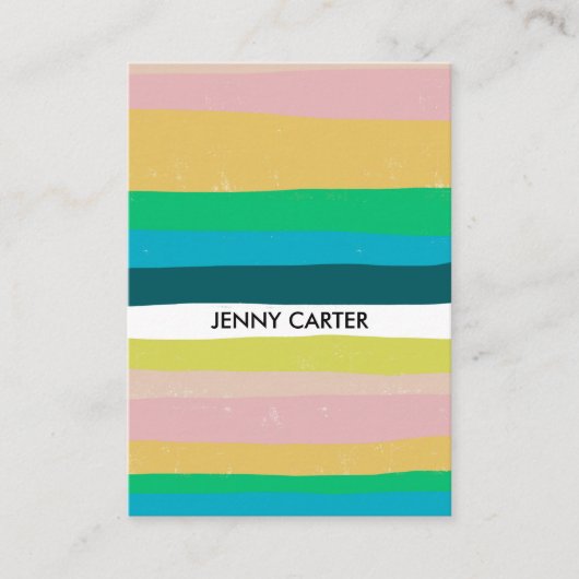 Farbige Streifen Minimalistisch Cool Visitenkarte (Vorderseite)