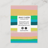 Farbige Streifen Minimalistisch Cool Visitenkarte (Rückseite)