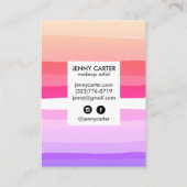 Farbige Streifen Minimalistisch Cool Visitenkarte (Rückseite)