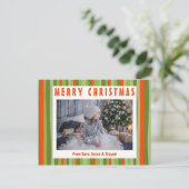 Farbige Streifen Minimalistisch CUSTOM FOTO Urlaub Postkarte (Stehend Vorderseite)