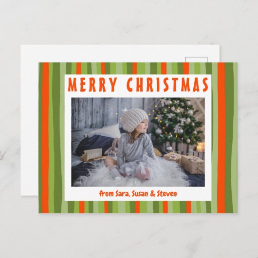 Farbige Streifen Minimalistisch CUSTOM FOTO Urlaub Postkarte (Vorne/Hinten)