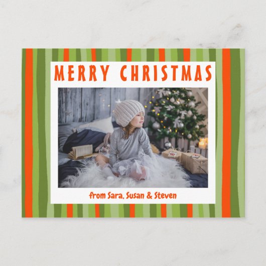 Farbige Streifen Minimalistisch CUSTOM FOTO Urlaub Postkarte (Vorderseite)