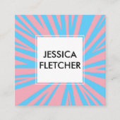 Farbige Streifen Minimalistisch rosa blaue soziale Quadratische Visitenkarte (Vorderseite)