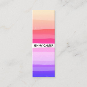 Farbige Streifen Minimalistische Coole Mini Visitenkarte