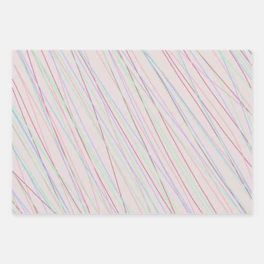 Farbige Streifen Minimalistisches Muster Geschenkpapier Set (Vorderseite 3)