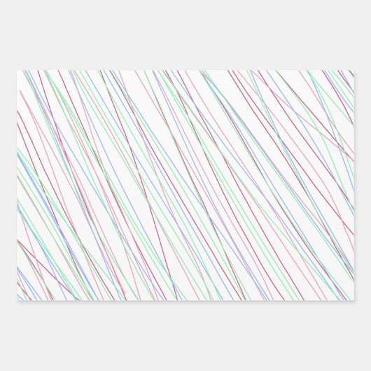 Farbige Streifen Minimalistisches Muster Geschenkpapier Set (Vorderseite)