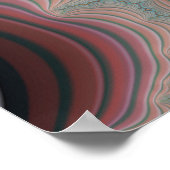 Farbige Streifen mit goldenem Mandel-Fraktal Poster (Ecke)