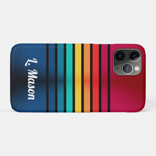 Farbige Streifen mit Personalisiertem Namen Case-Mate iPhone Hülle (Rückseite (Horizontal))