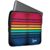 Farbige Streifen mit Personalisiertem Namen Laptopschutzhülle (Vorne Rechts)