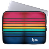 Farbige Streifen mit Personalisiertem Namen Laptopschutzhülle (Vorderseite)