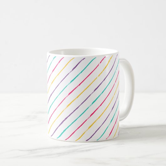 Farbige Streifen modern Kaffeetasse (VorderseiteRechts)