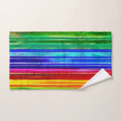 Farbige Streifen Moderne Künstlerische Regenbogenf Badhandtuch Set (Handtuch)