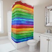 Farbige Streifen Moderne Künstlerische Regenbogenf Duschvorhang (Beispiel)
