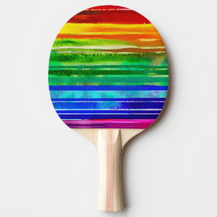 Farbige Streifen Moderne Künstlerische Regenbogenf Tischtennis Schläger