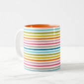 Farbige Streifen Muster-93861 Zweifarbige Tasse (Vorderseite Links)