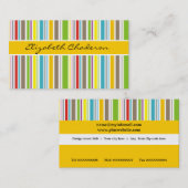 Farbige Streifen Muster gelbe Band feminin Visitenkarte (Vorne/Hinten)