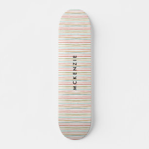 Farbige Streifen Personalisiert Name Skateboard