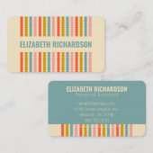 Farbige Streifen Personalisierte Namensadresse B Visitenkarte (Vorne/Hinten)