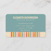 Farbige Streifen Personalisierte Namensadresse B Visitenkarte (Rückseite)