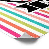 Farbige Streifen; Personalisiertes Softball Poster (Ecke)
