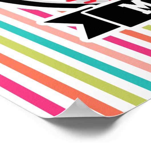 Farbige Streifen; Personalisiertes Softball Poster (Ecke)